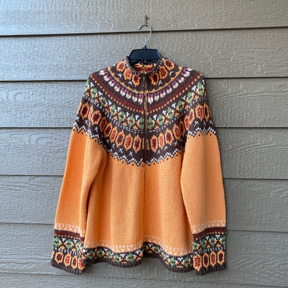 So Forth Acrylic Wool Blend Cardigan Women’s Nordic Sweater Size L
